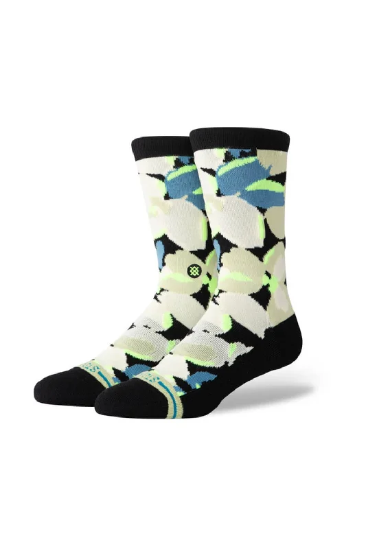 Stance Pedler Floral Crew Socks for Men in Black | A555B24PED