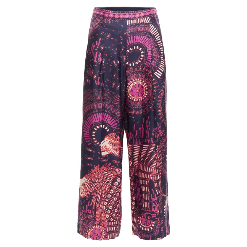 Autumn Selection Christian Dior kaleidoscope animal print cotton wide pants
