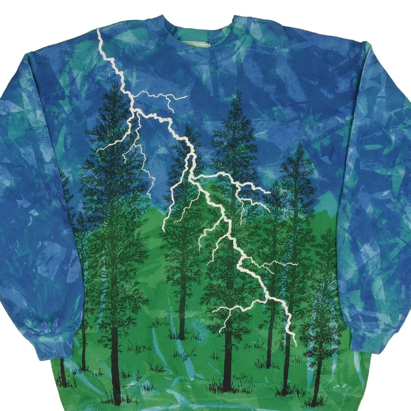 VINTAGE TIE DYE FOREST GRAPHIC LOCAL COLOR ART SWEATSHIRT 1990S SIZE XL