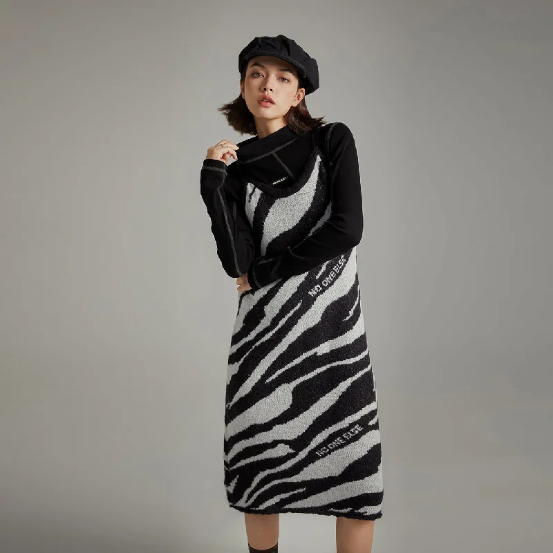 Zebra Long Tank Top Dress