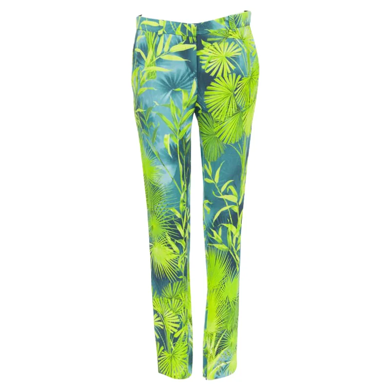 Versace Jungle tropical print viscose pants