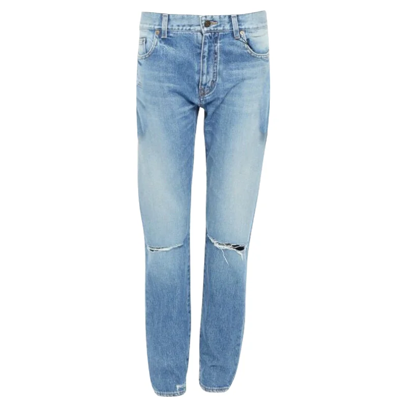 Saint Laurent cotton torn skinny denim jeans