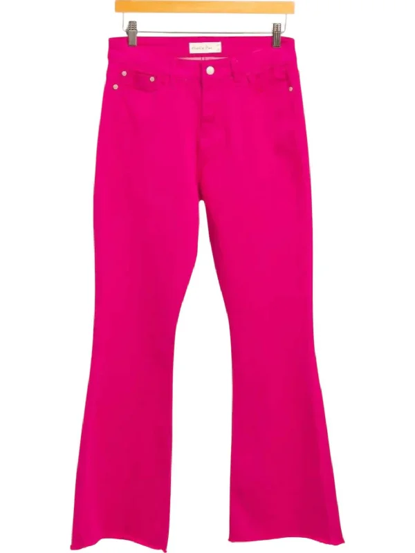 Watch Me Flare Jeans In Hot Pink