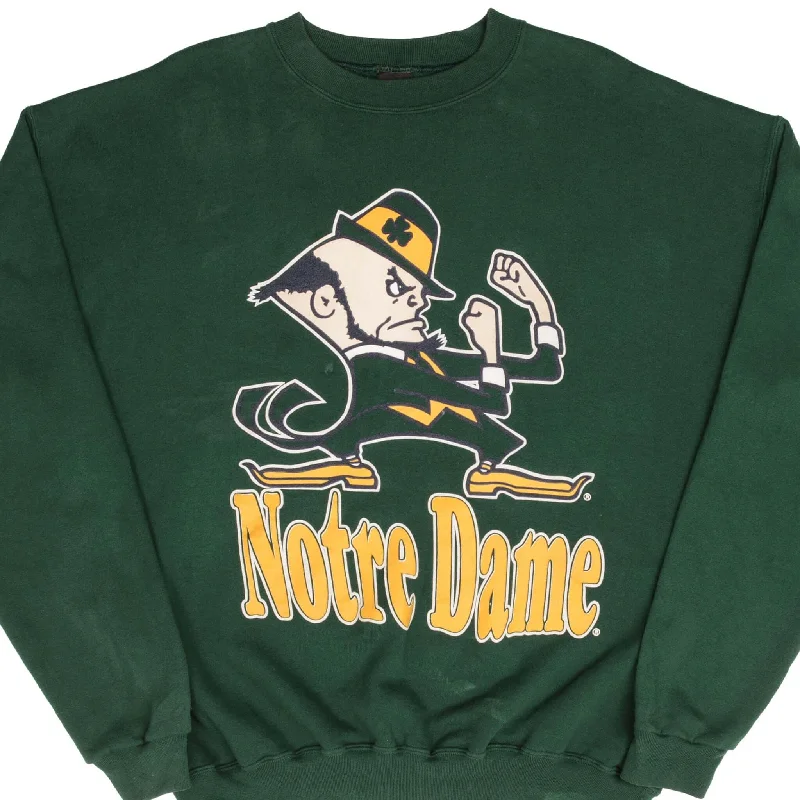 VINTAGE NCAA NOTRE DAME UNIVERSITY IRISH SWEATSHIRT 1990S SIZE XL MADE IN USA