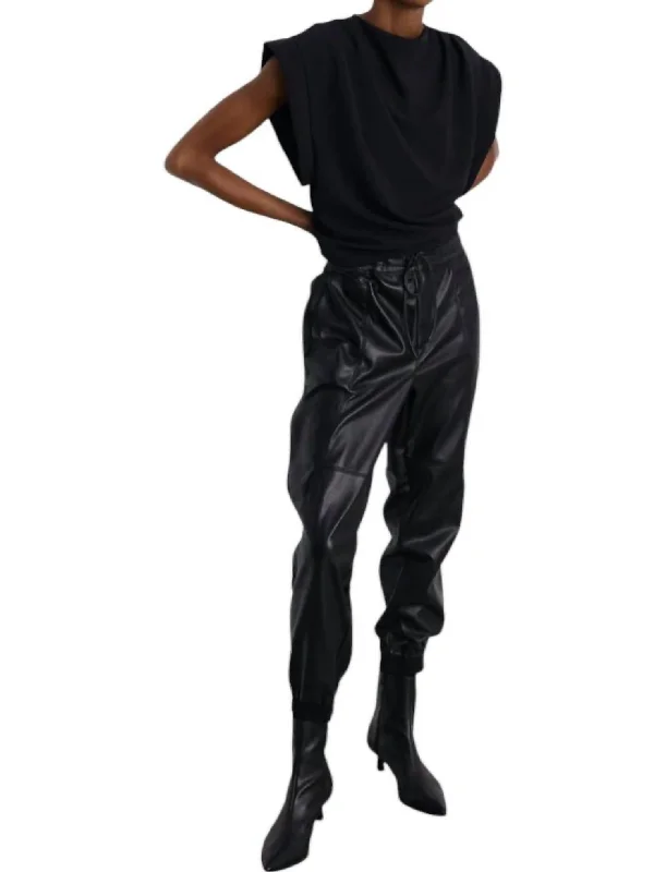 Cabo Faux Leather Jogger In Black