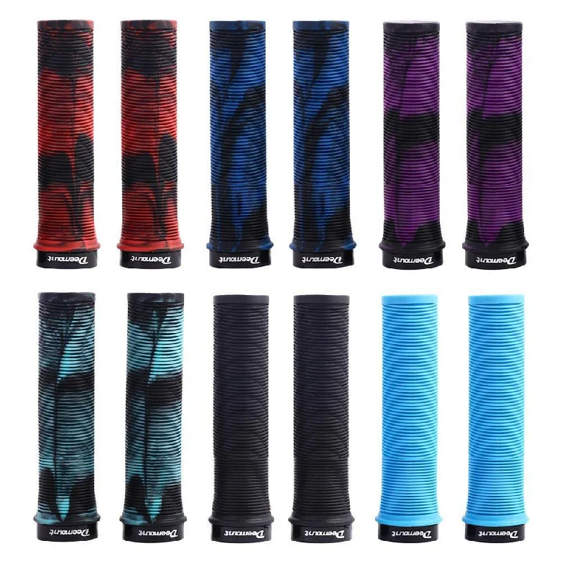 Bicycle Handlebar Grips TPR Anti-Skid MTB Road Bike Handle End Grips Shockproof With Aluminum Lock Ring