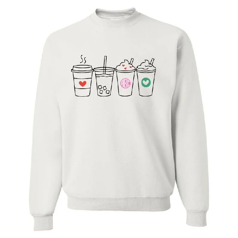 Monogrammed 'Coffee Lover' Crewneck Sweatshirt