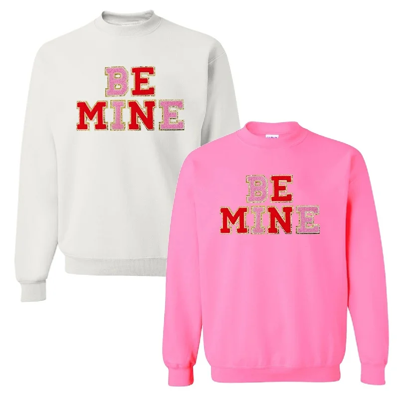 Be Mine Letter Patch Crewneck Sweatshirt