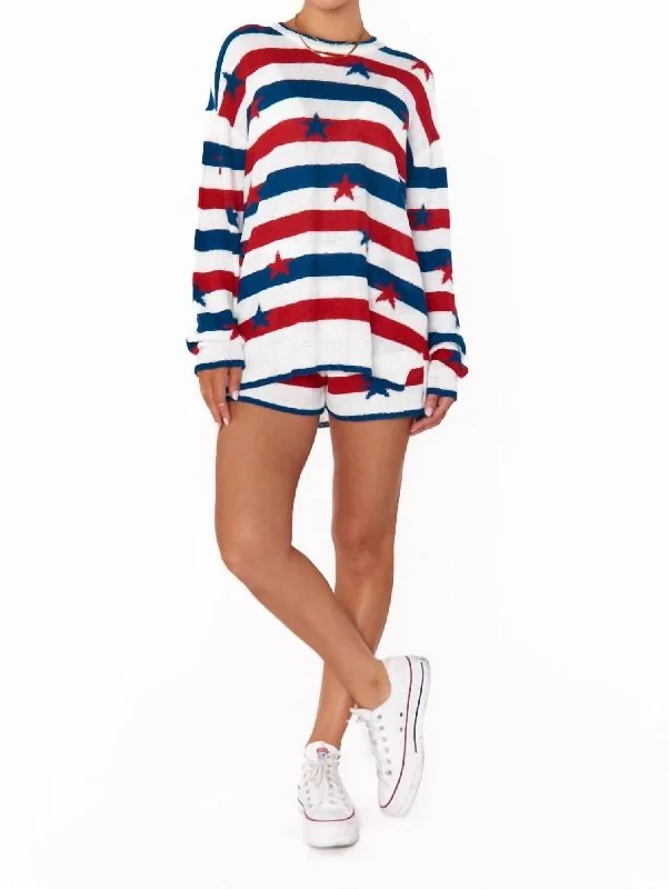 Star Spangled Sweater In Blue/red