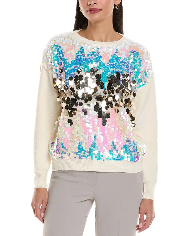 Anna Kay Sequin Cashmere-Blend Sweater