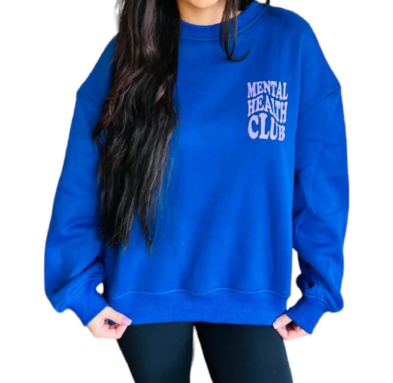 Mental Health Club Sweatshirt In Blue