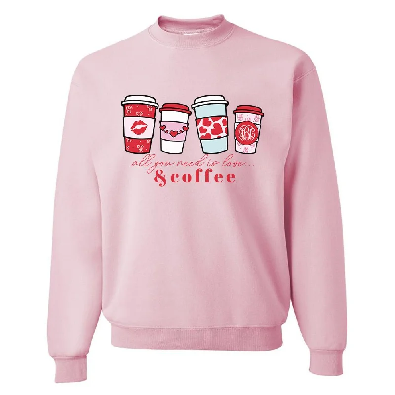 Monogrammed 'Love & Coffee' Crewneck Sweatshirt