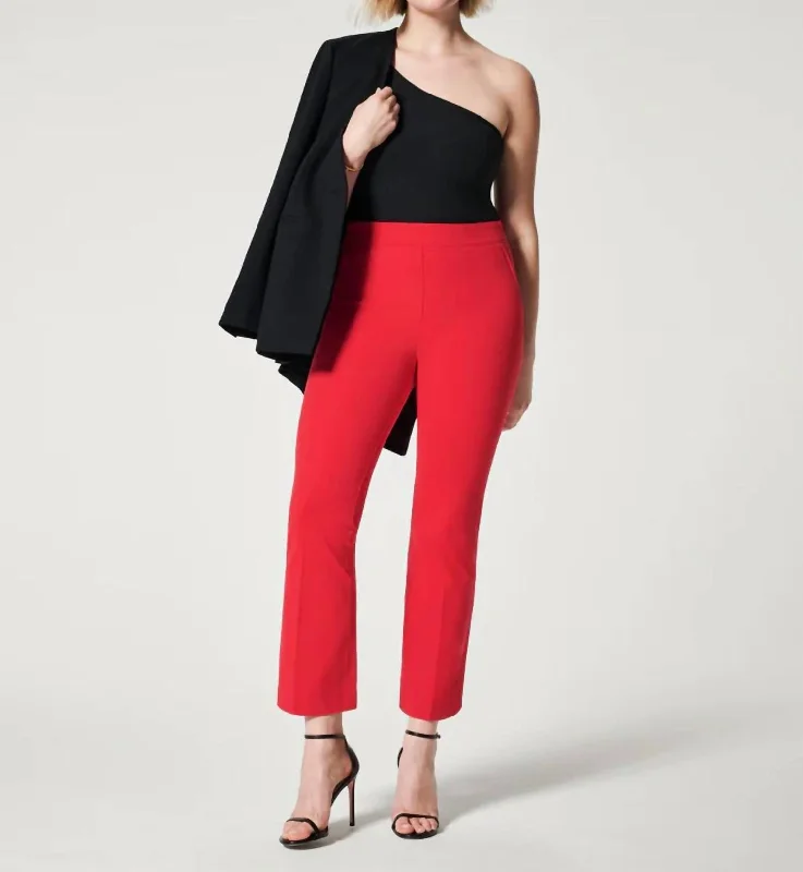 On The Go Kick Flare Pant In True Red