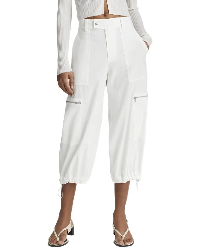Modern City Vince Parachute Cropped Linen-Blend Pant