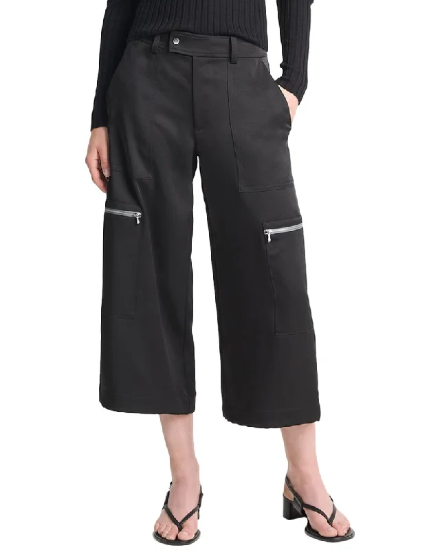 Comfortable And Casual Vince Low-Rise Satin Parachute Crop Pant