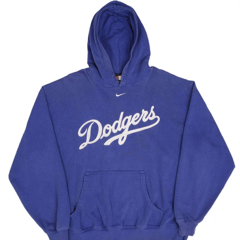 VINTAGE NIKE MLB LOS ANGELES DODGERS CENTER SWOOSH 1990S HOODIE SWEATSHIRT XL