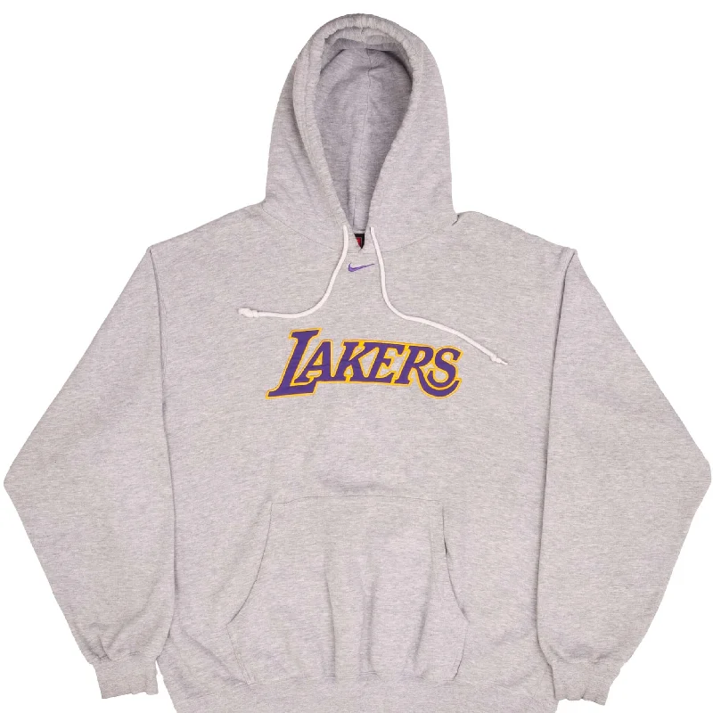 VINTAGE NIKE NBA LOS ANGELES LAKERS CENTER SWOOSH HOODIE SWEATSHIRT 1990S SZE XL