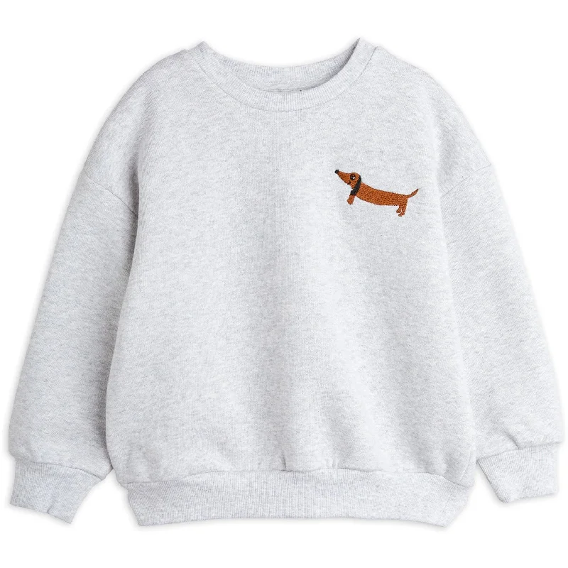 Mini Rodini Grey Melange Dog Emb Sweatshirt