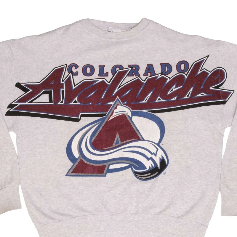 VINTAGE NHL COLORADO AVALANCHE ALL OVER PRINT SWEATSHIRT 1990S SIZE LARGE