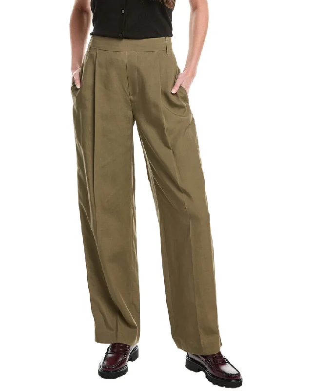 Youthful Street Fashion Vince Straight Leg Linen-Blend Pant