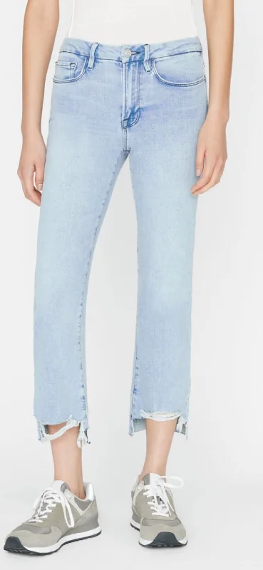 Le Crop Mini Boot Raw Stagger Jeans In Yorba Chew