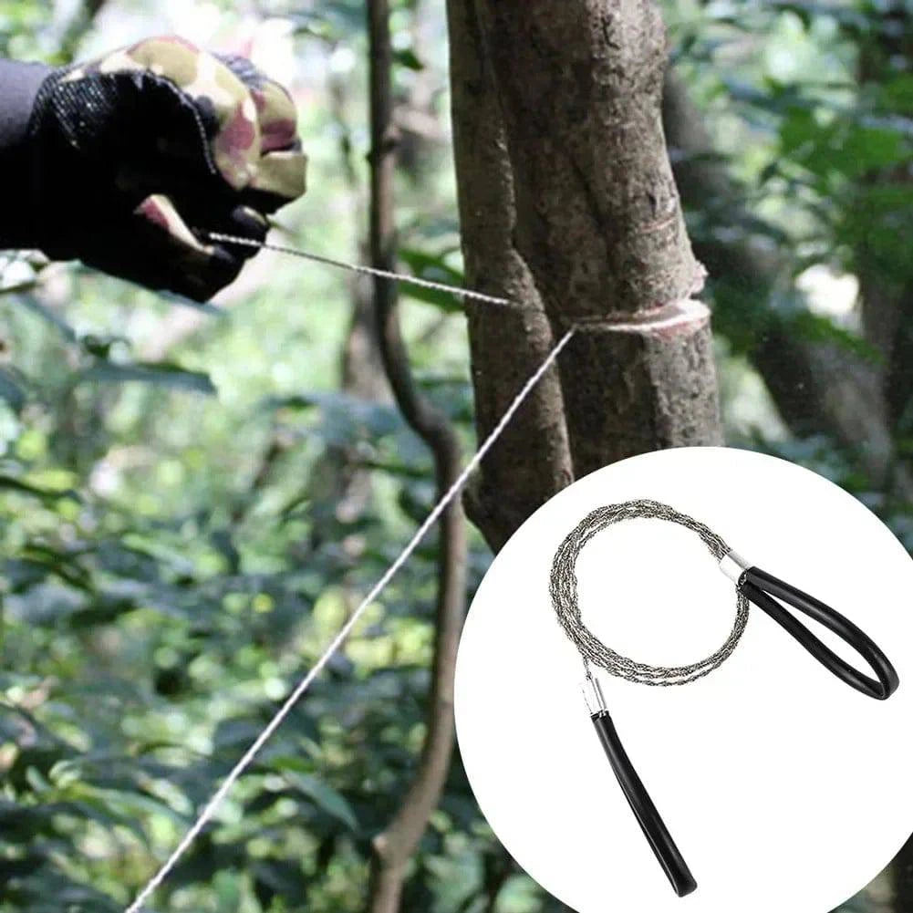 Short Design Portable Stainless Steel Wire Saw with Finger Handle Outdoor Camping Hiking Pocket Manual Cutting Chain Saws Survive Tool