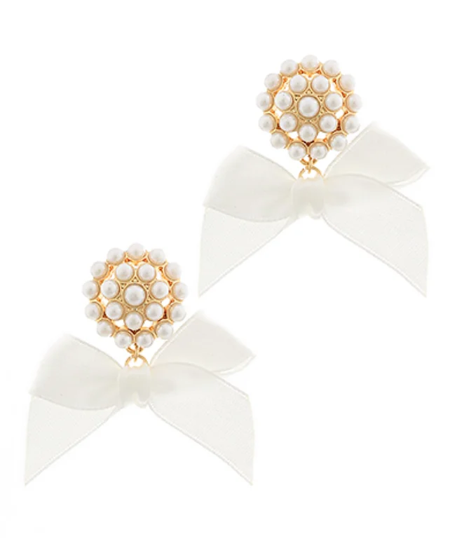Exquisite Fabrics Tulle Coole Bow Earrings