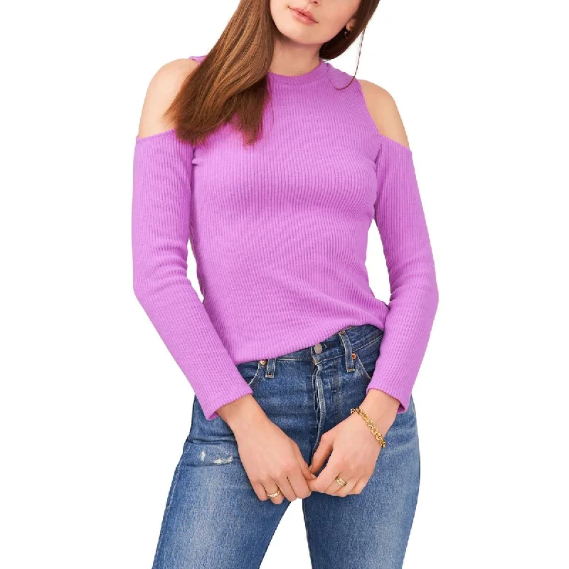 Womens Ribbed Knit Long Sleeve Pullover Sweater