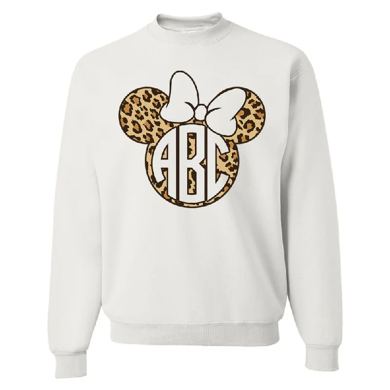 Monogrammed 'Leopard Minnie' Crewneck Sweatshirt