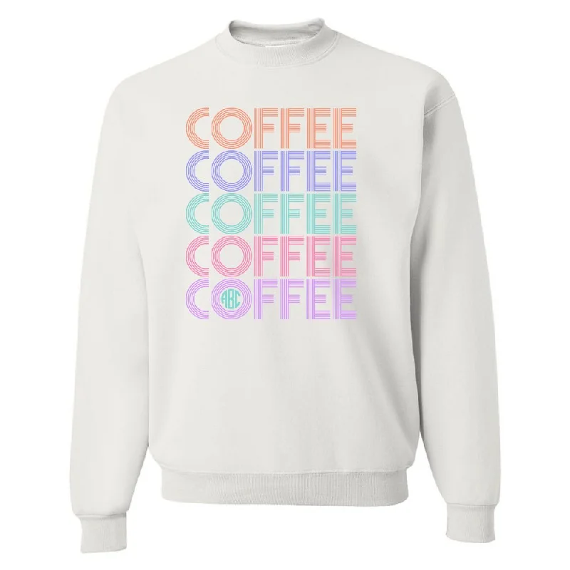 Monogrammed 'Retro Coffee' Crewneck Sweatshirt