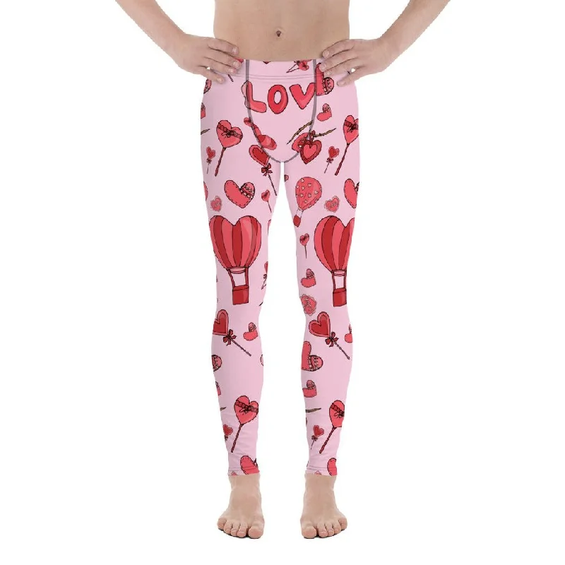 Simple Chic Pink Love Men's Leggings