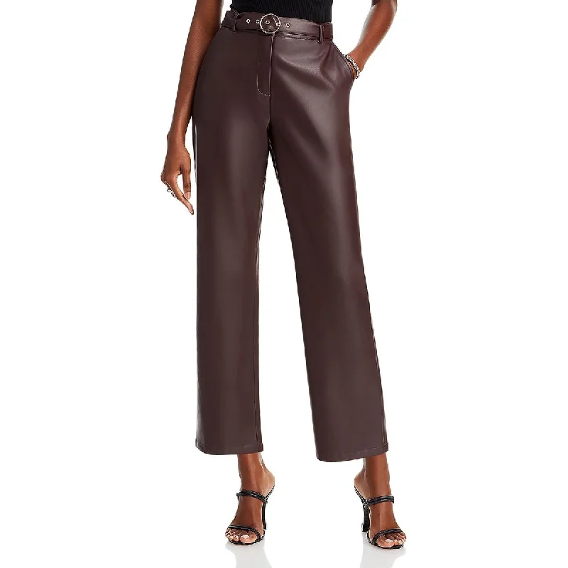Effortless Looks Womens Pocket High Rise Straight Leg Pants