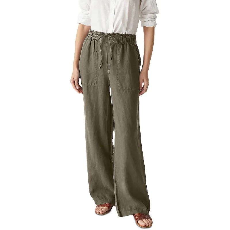 Easy Comfort Style Womens Drawstring Stretch Wide Leg Pants