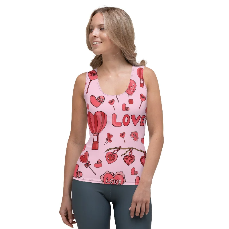 Comfortable Jeans Pink Love Tank Top