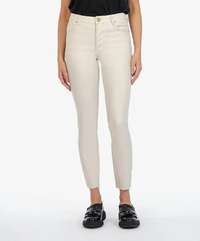 Comfortable Wear Charlize Coated Cigarette Leg Jeans In Champagne