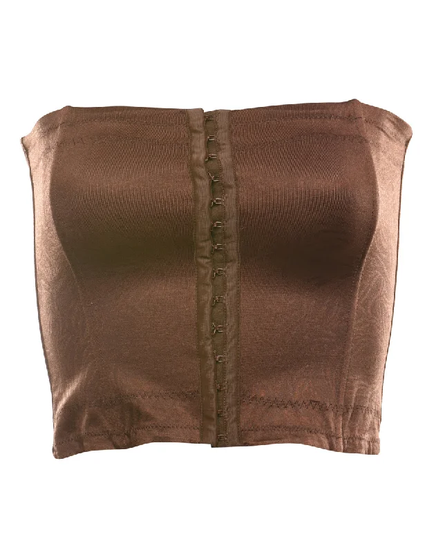 Light And Breathable Brown Bandeau Style Corset - S