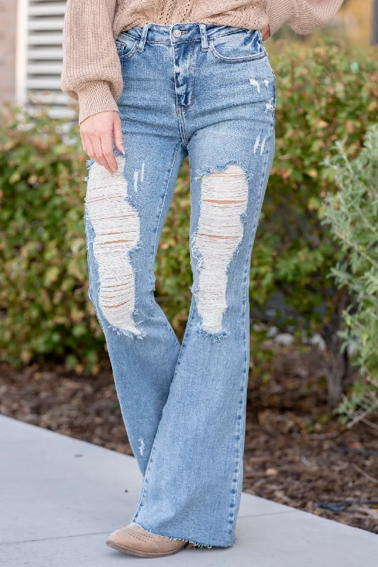 Marietta High Rise Distressed Flares